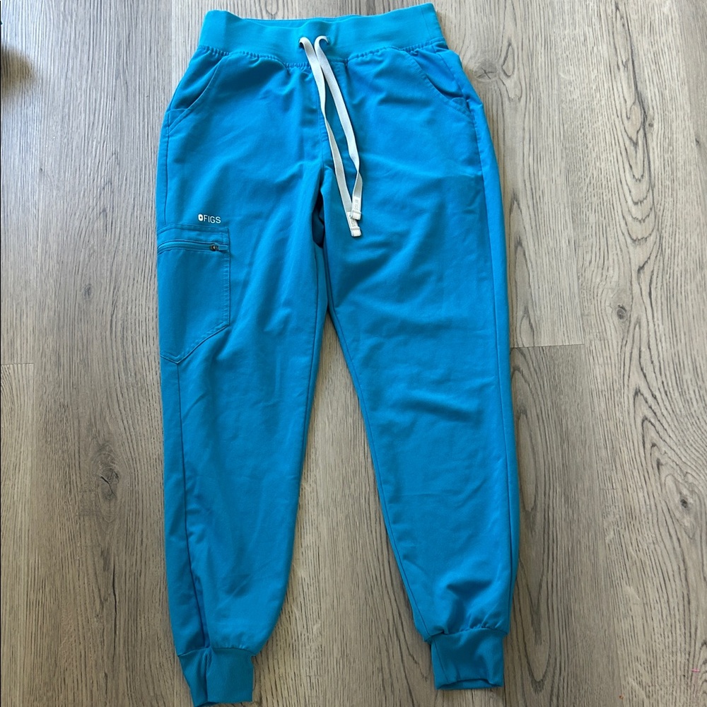Figs Zamora Jogger Scrub Pants Teal Blue Size S